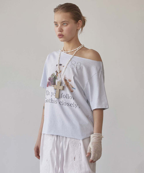 83 FAITH CUT OUT TEE WASHED - 3 COLORS BLUE
