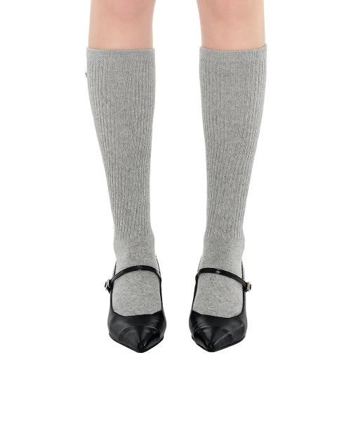 HEART BUTTON KNEE SOCKS - 2 COLORS CREAM