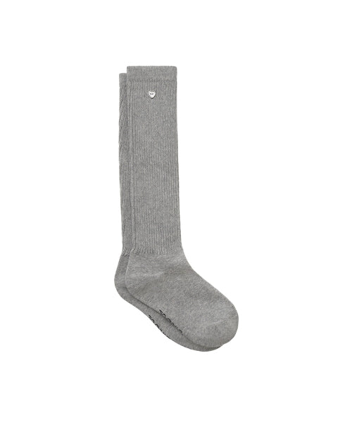 HEART BUTTON KNEE SOCKS - 2 COLORS CREAM