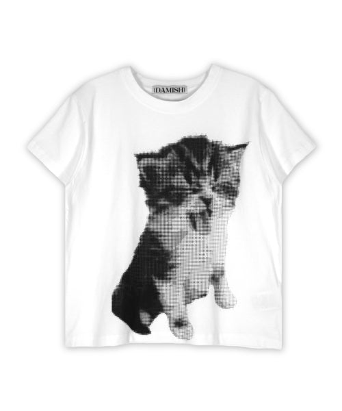 KITTEN HALFTONE T-SHIRT - 2 COLORS WHITE