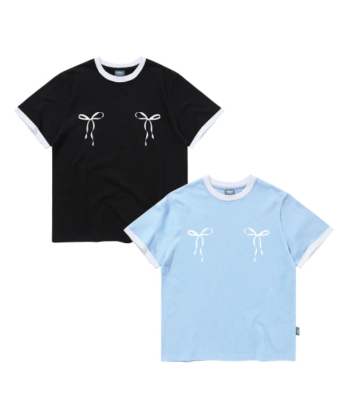 TWIN RIBBON RINGER TEE