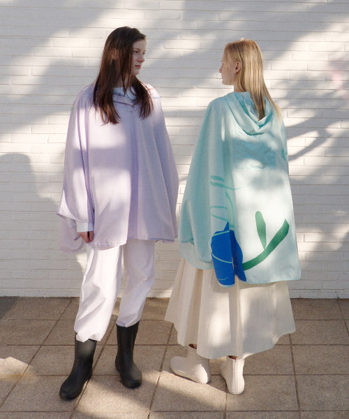 FLOWER RAIN PONCHO - 2 COLORS LAVENDER
