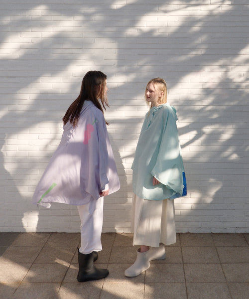 FLOWER RAIN PONCHO - 2 COLORS LAVENDER