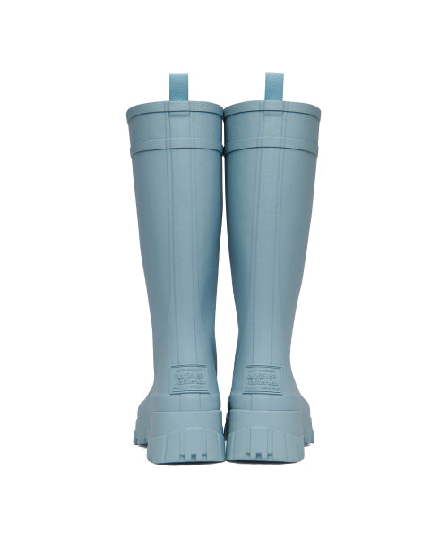PLATFORM LACEUP RAIN BOOTS LONG - 3 COLORS BLACK