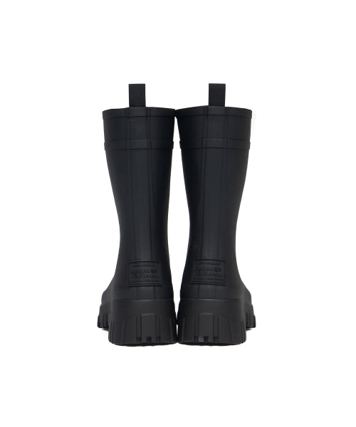 PLATFORM LACEUP RAIN BOOTS MIDDLE - 3 COLORS BLACK