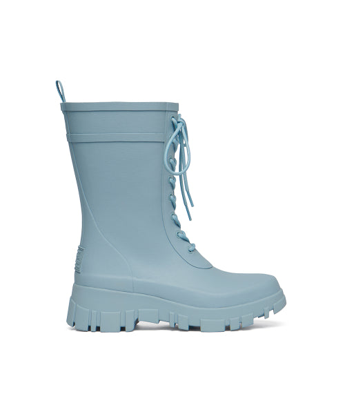 PLATFORM LACEUP RAIN BOOTS MIDDLE - 3 COLORS BLACK