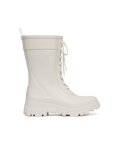 PLATFORM LACEUP RAIN BOOTS MIDDLE - 3 COLORS BLACK