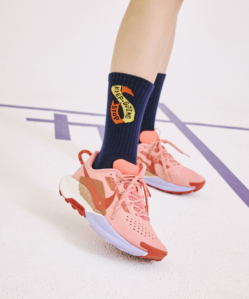 COOLMAX MARATHON RUNNING CREW SOCKS - RUN NAVY