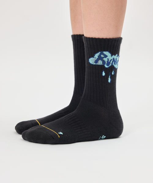 COOLMAX MARATHON RUNNING CREW SOCKS - ON THE CLOUD BLACK