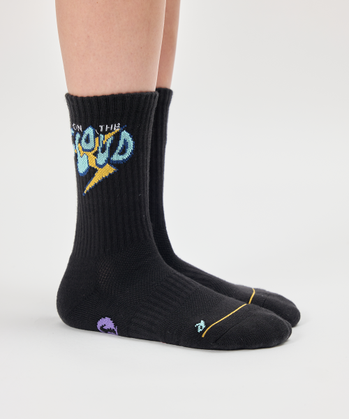 COOLMAX MARATHON RUNNING CREW SOCKS - ON THE CLOUD BLACK