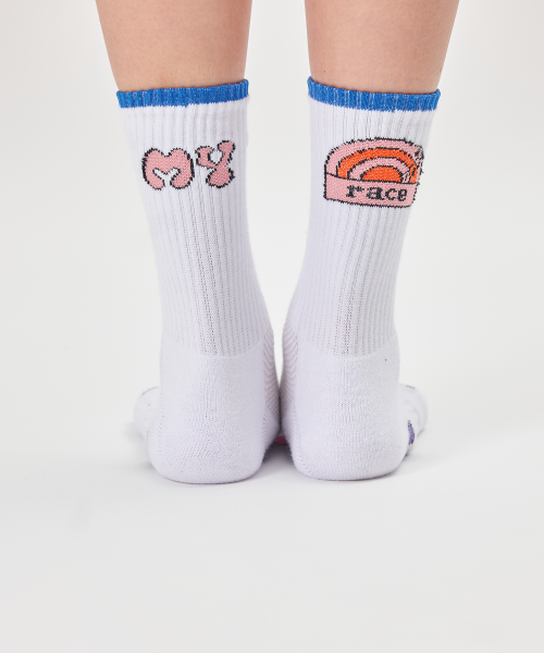 COOLMAX MARATHON RUNNING CREW SOCKS - MY RACE AS SHOWN