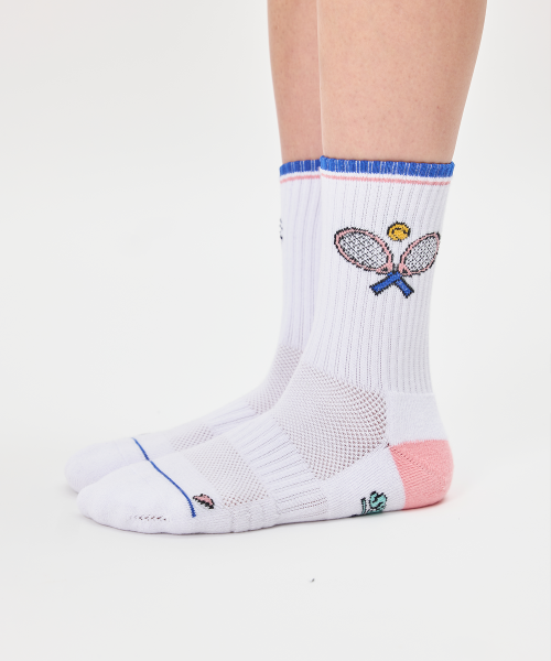 COOLMAX TENNIS CREW SOCKS - SERVE AS SHOWN