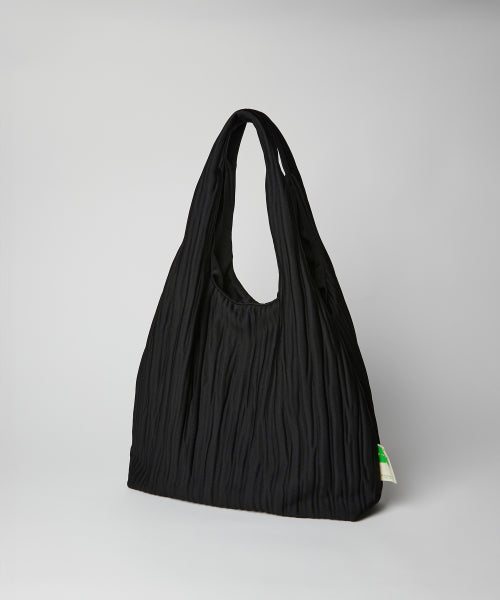 ACCORDION PLEATS SHOULDER BAG - 3 COLORS BLACK