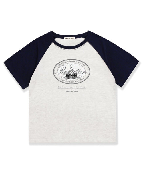 GLITCH RAGLAN CROP SHORT SLEEVE T-SHIRT - 4 COLORS WHITE