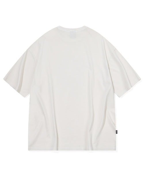 HELLO SPOTTY PIGMENT SHORT SLEEVE TEE - 3 COLORS CREAM
