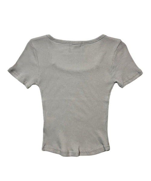 CROSS SQUARE NECK T-SHIRT - 8 COLORS BEIGE