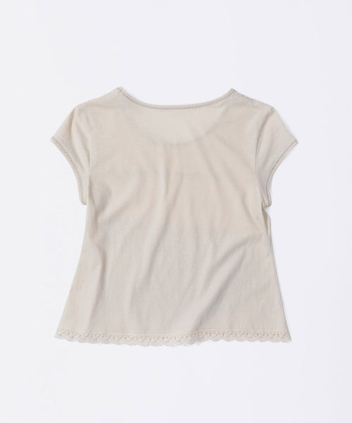 LACE CROP BABY TEE - 2 COLORS PINK
