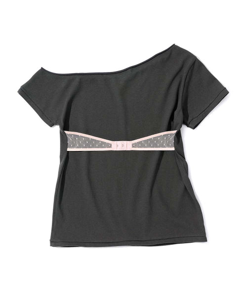 HOOK ME UP LAYERED TEE - 3 COLORS CHARCOAL