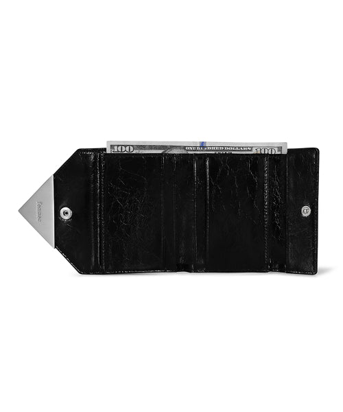 CRINKLE TRIANGLE DOCO WALLET BLACK