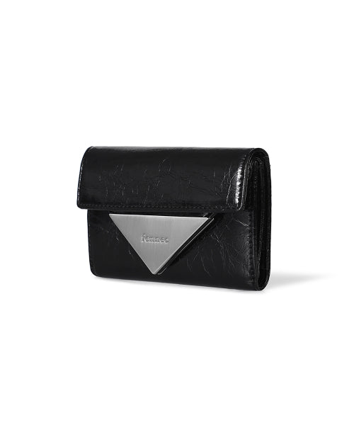 CRINKLE TRIANGLE DOCO WALLET BLACK
