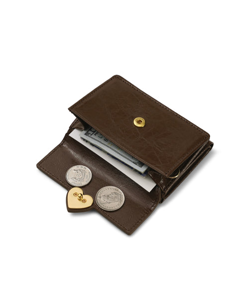 HEARTY TRIPLE WALLET - 2 COLORS BROWN
