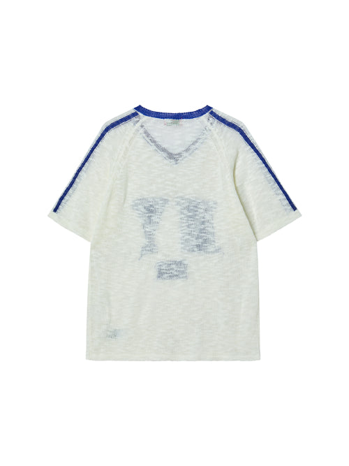 NY FLAG V-NECK KNIT IVORY - 2 COLORS