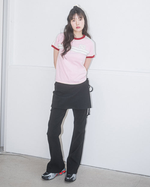 DOUBLE LACE TEE - 5 COLORS PINK