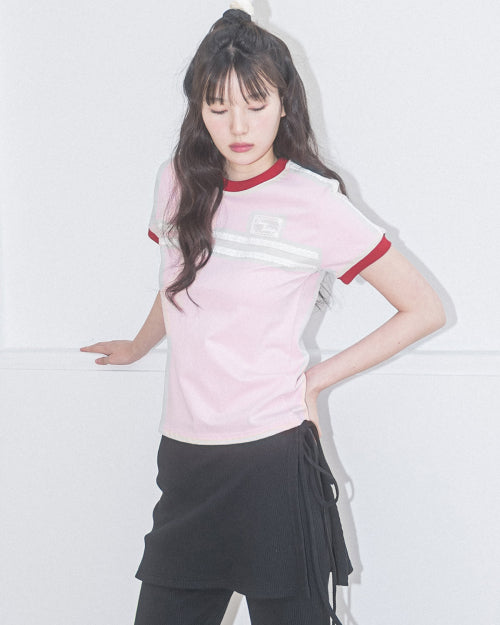 DOUBLE LACE TEE - 5 COLORS PINK
