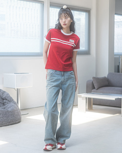 DOUBLE LACE TEE - 5 COLORS RED