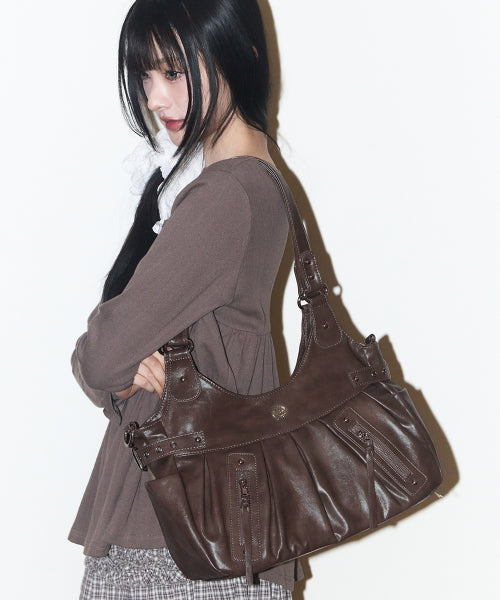 BUCKLE SHOULDER - 5 COLORS BROWN
