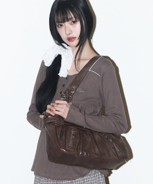 BUCKLE SHOULDER - 5 COLORS BROWN