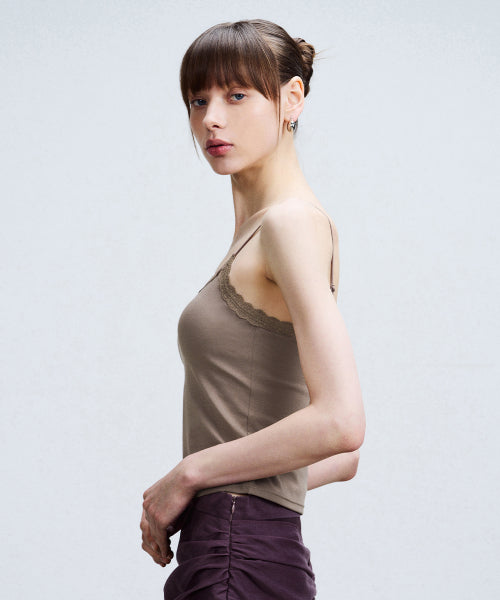 ERGOFIT AIR COTTON V-NECK CAMI TOP - 6 COLORS IVORY