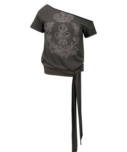 CHATEAU SHITHOLE TIE TEE - 3 COLORS CHARCOAL