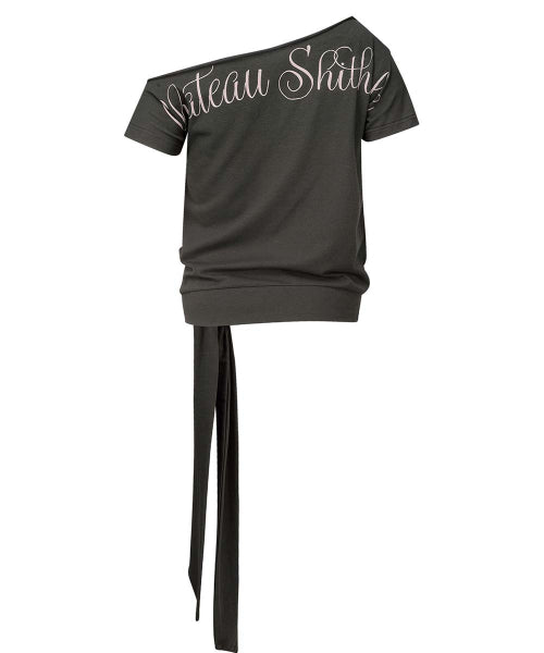 CHATEAU SHITHOLE TIE TEE - 3 COLORS CHARCOAL