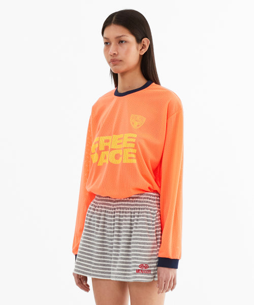 SPORTY MESH ROUND T SHIRT - 5 COLORS ORANGE