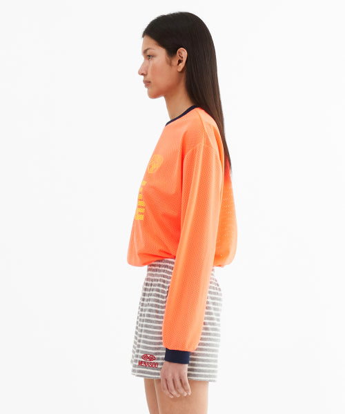 SPORTY MESH ROUND T SHIRT - 5 COLORS ORANGE