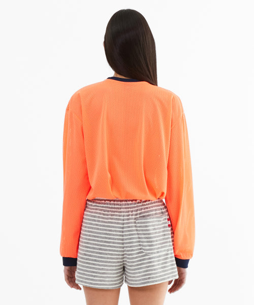 SPORTY MESH ROUND T SHIRT - 5 COLORS ORANGE