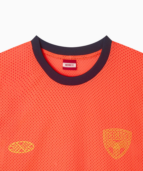 SPORTY MESH ROUND T SHIRT - 5 COLORS ORANGE