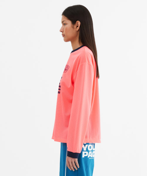 SPORTY MESH ROUND T SHIRT - 5 COLORS PINK