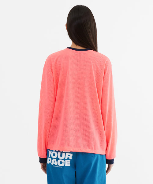 SPORTY MESH ROUND T SHIRT - 5 COLORS PINK