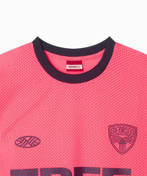 SPORTY MESH ROUND T SHIRT - 5 COLORS PINK