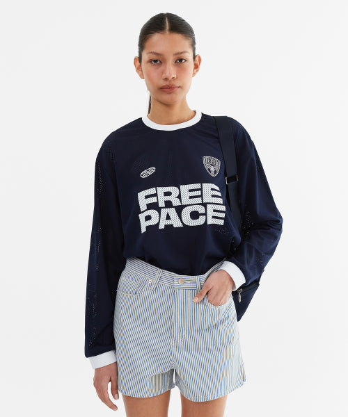 SPORTY MESH ROUND T SHIRT - 5 COLORS NAVY