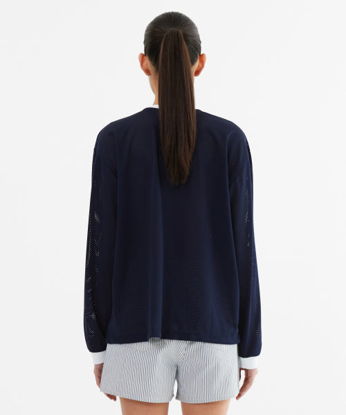 SPORTY MESH ROUND T SHIRT - 5 COLORS NAVY