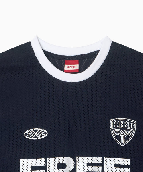 SPORTY MESH ROUND T SHIRT - 5 COLORS NAVY