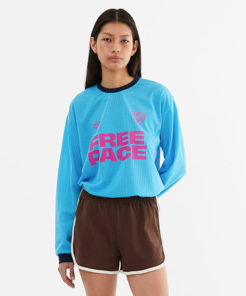 SPORTY MESH ROUND T SHIRT - 5 COLORS BLUE