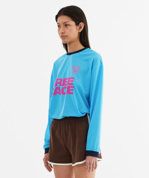 SPORTY MESH ROUND T SHIRT - 5 COLORS BLUE