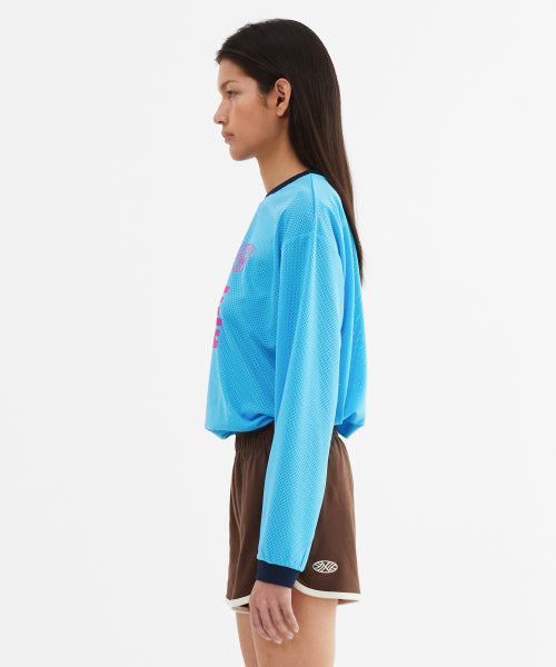 SPORTY MESH ROUND T SHIRT - 5 COLORS BLUE