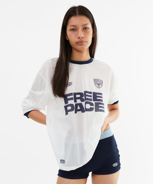 SPORTY MESH ROUND T SHIRT - 5 COLORS WHITE