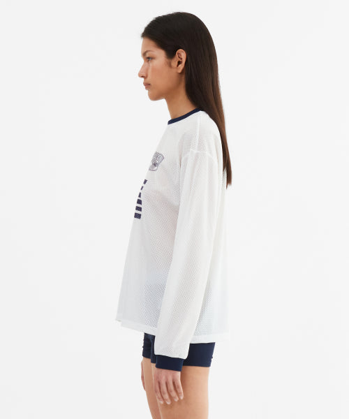 SPORTY MESH ROUND T SHIRT - 5 COLORS WHITE