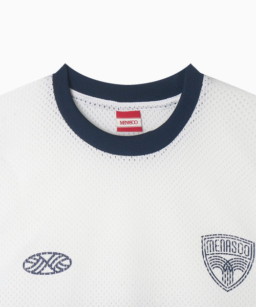 SPORTY MESH ROUND T SHIRT - 5 COLORS WHITE